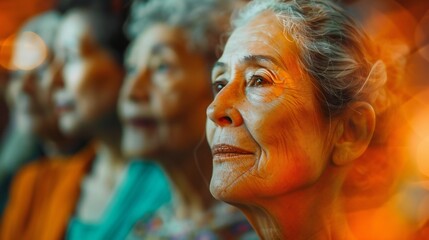 Elderly Empowerment: Diverse senior citizens coming together, their collective voices echoing a message of inclusivity and acceptance.