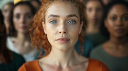 Fototapeta premium Unity Composition: A composition of diverse women's portraits symbolizes unity in diversity and the defeat of racism.