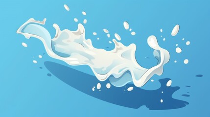 Obraz na płótnie Canvas Floating milk spilled cartoon vector icon illustration drink object icon concept isolated premium