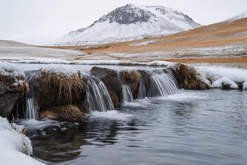 waterfall in winter