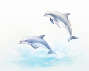graceful dolphins leaping from water
