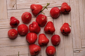 Water guava is a plant in the guava family or Myrtaceae originating from Southeast Asia. Syzygium aqueum. jambu air.