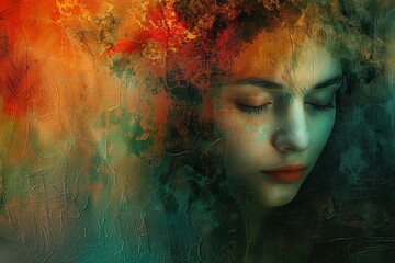 Create an abstract depiction of the emotional connection felt with a lost loved one