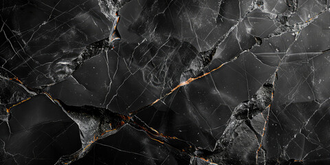 A high resolution, hyper realistic texture of dark marble with golden veins. Created with Ai