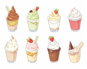 Italian gelato in assorted flavors