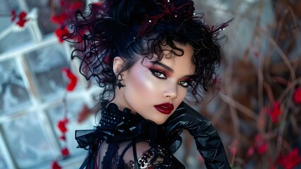 Artistic photoshoot combining mental science technology and high fashion with quantum symbolism. Concept Art, Mental Science, Technology, High Fashion, Quantum Symbolism