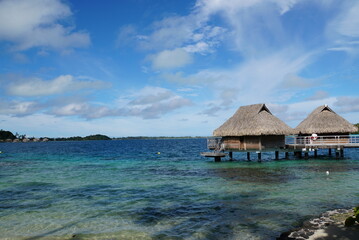 Beach resort landscape of Bora Bora Island