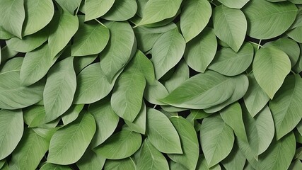 Top view of green host leaves. Nature background