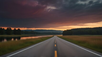 Naklejka premium sunrise over the lake