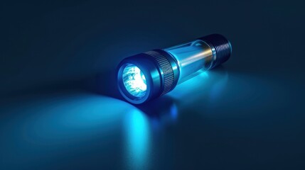 Flashlight, electric lamp, battery powered. with light effect and neon