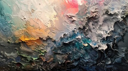 A stunning display of ultra-realism, a colorful texture bursts forth with vibrant energy, its rough surface adorned with a mesmerizing mix of hues.