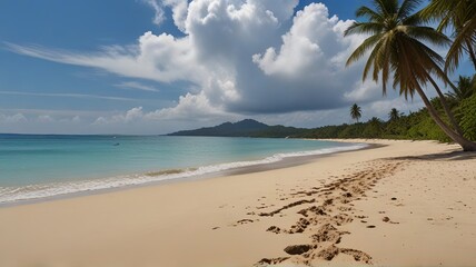 Fototapeta premium footprints on the beach