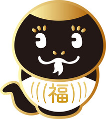 2025　年賀状素材　ダルマ　だるま　達磨　巳年　巳　へび　正月　飾り　かわいい　イラスト素材