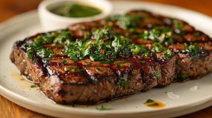 Grilled Steak with Herbs and Spices