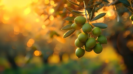 Rural Charm of a Sunlit Olive Orchard