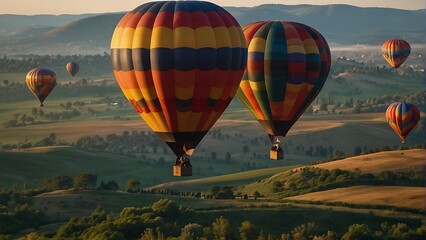 Naklejka premium hot air balloon in the sky Spectacular Balloon Fiesta Sky's Symphony 