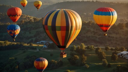 Fototapeta premium hot air balloon in flight Spectacular Balloon Fiesta Sky's Symphony 