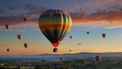 hot air balloon at sunset  Spectacular Balloon Fiesta Sky's Symphony 