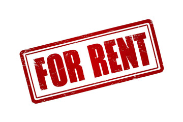 Vector realistic isolated red rubber stamp of "For Rent" logo for template decoration and layout covering on the white background isolated PNG