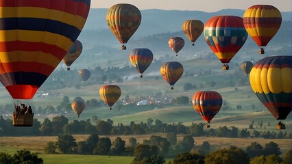 Fototapeta premium hot air balloon in flight Spectacular Balloon Fiesta Sky's Symphony 
