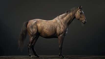 Draw horse on black background