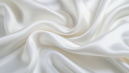 Fototapeta premium Drapery silk fabric luxury background. Wavy satin cloth texture pattern. Elegant curve motion image realistic design.