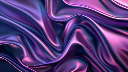 Obraz premium Drapery silk fabric luxury background. Wavy satin cloth texture pattern. Elegant curve motion image realistic design.