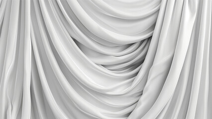 Obraz premium Drapery silk fabric luxury background. Wavy satin cloth texture pattern. Elegant curve motion image realistic design.