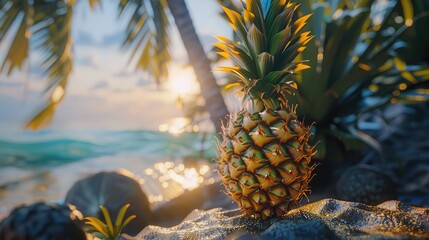 Fresh pineapple centered high quality