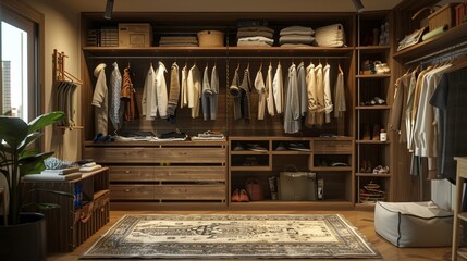 Minimalist Lifestyle Decluttering: A 3D illustration showing the process of decluttering and organizing spaces in a minimalist