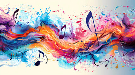 Vibrant Musical Abstract Waves