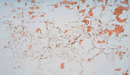 backdrop with rust on metal. gray paint with cracks on rusty metal cracked plaster paint