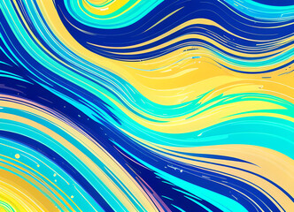 Colored background with a rainbow pattern,Bright stylish modern wave background in different colors,generative ai