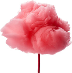 red cotton candy isolated on white or transparent background,transparency 