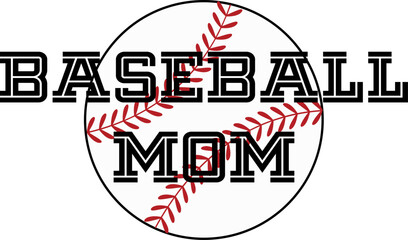Baseball mom mama mother vector illustration sign
