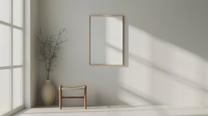 A minimalist, square frame with a frosted finish, its understated design perfect for a minimalist space.