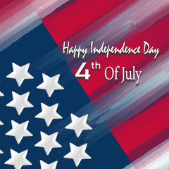 4th of July independence day poster, banner, flyer, background, template, vector illustration