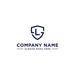Initials Letter LS or SL linked overlapping Logo vector with letter N in the middle center of letter S shield badge-shape icon in blue deep color illustration

