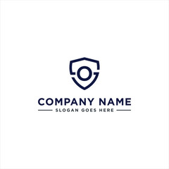 Initials Letter OS or SO linked overlapping Logo vector with letter N in the middle center of letter S shield badge-shape icon in blue deep color illustration
