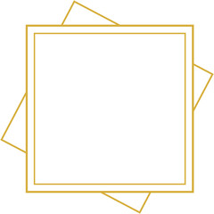 gold white square border