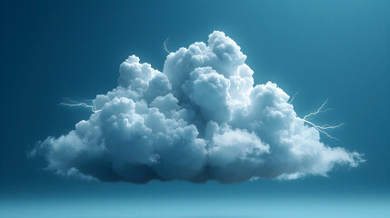 Naklejka premium Dramatic Thundercloud with Powerful Lightning Bolt - Cinematic 3D Rendering in Photographic Style
