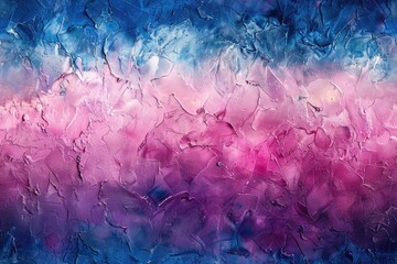 A painting of a pink and blue background with a blue and pink brush stroke. The painting is abstract and has a lot of texture