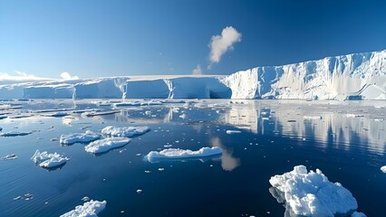 Antarctic glacier melting scene highlights urgent impact of global warming on Earths poles. Concept Climate Change, Melting Glaciers, Global Warming, Antarctic, Environmental Impact