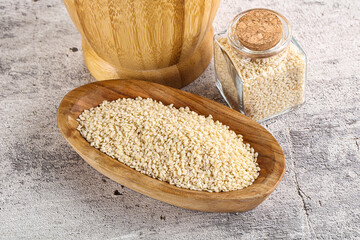 Sesame seeds heap in the bowl