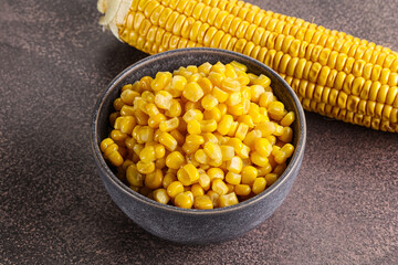 Marinated corn in the bowl