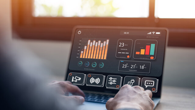 Smart home dashboard to control home appliances Assistant technology for smart devices smart home concept