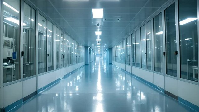Semiconductor production fab cleanroom, where technology meets precision manufacturing