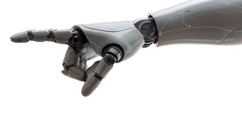 Close-up of a robotic hand with articulated fingers, symbolizing technology and innovation