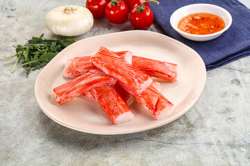 Tasty Crab stics surimi heap