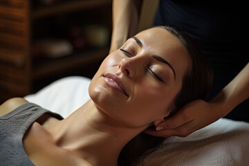 relaxing facial massage in spa